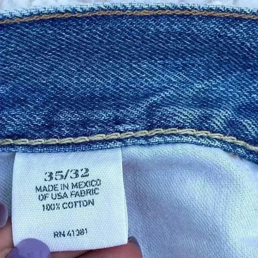 Polo R. Lauren Boyfriend Classic‎ Fit Med Wash Faded Cutoff Jean Shorts Size 35